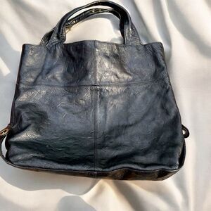 Falor Italia Le Borse Women's Black Leather Shoulder Bag Casual